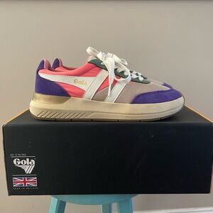 Gola Raven Sneakers Wheat/ Coral Pink/ Royal Purple CLB516 Women’s 39 EU 8 US
